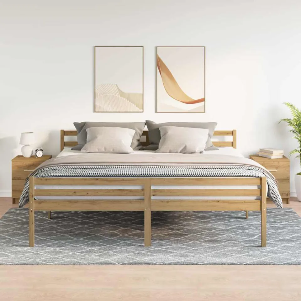 vidaXL Nachtkastjes 2 stuks met 2 lades Artisan Oak 40x36x50 cm, foto 2