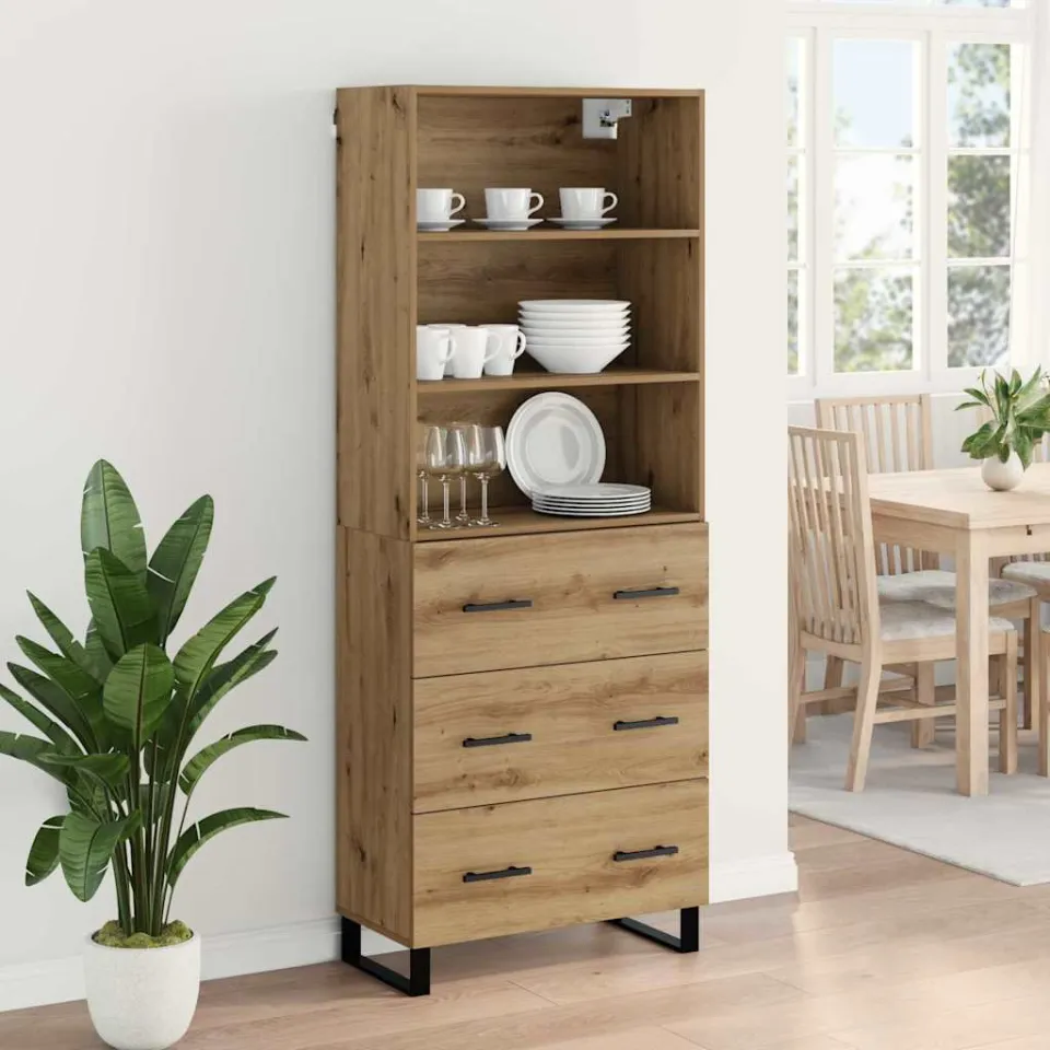 vidaXL Hoge kast 2 st Artisan Eiken 69,5 x 34 x 180 cm, foto 4