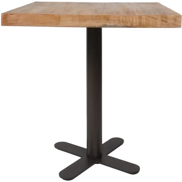 Home67 Horeca Eettafel Kruispoot - Mangohout - 70 x 70 cm Bruin