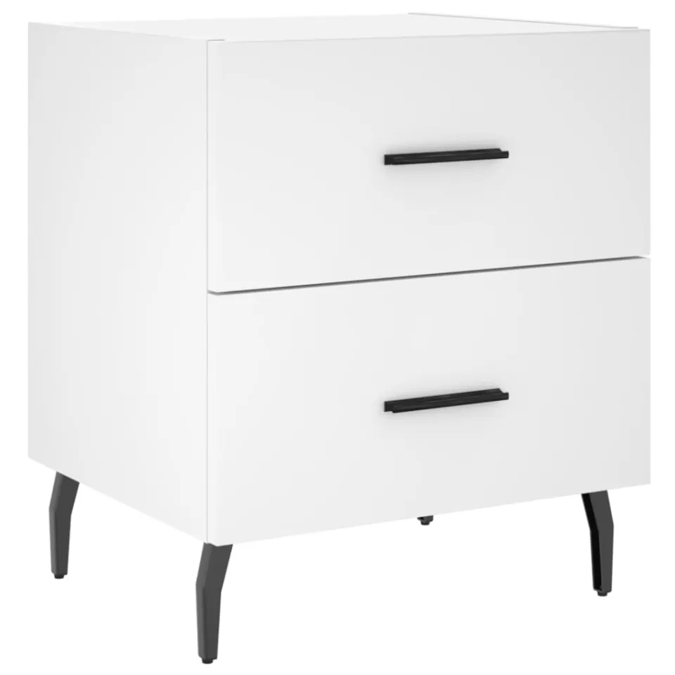 vidaXL Nachtkastjes 2 st 40x35x47,5 cm bewerkt hout wit