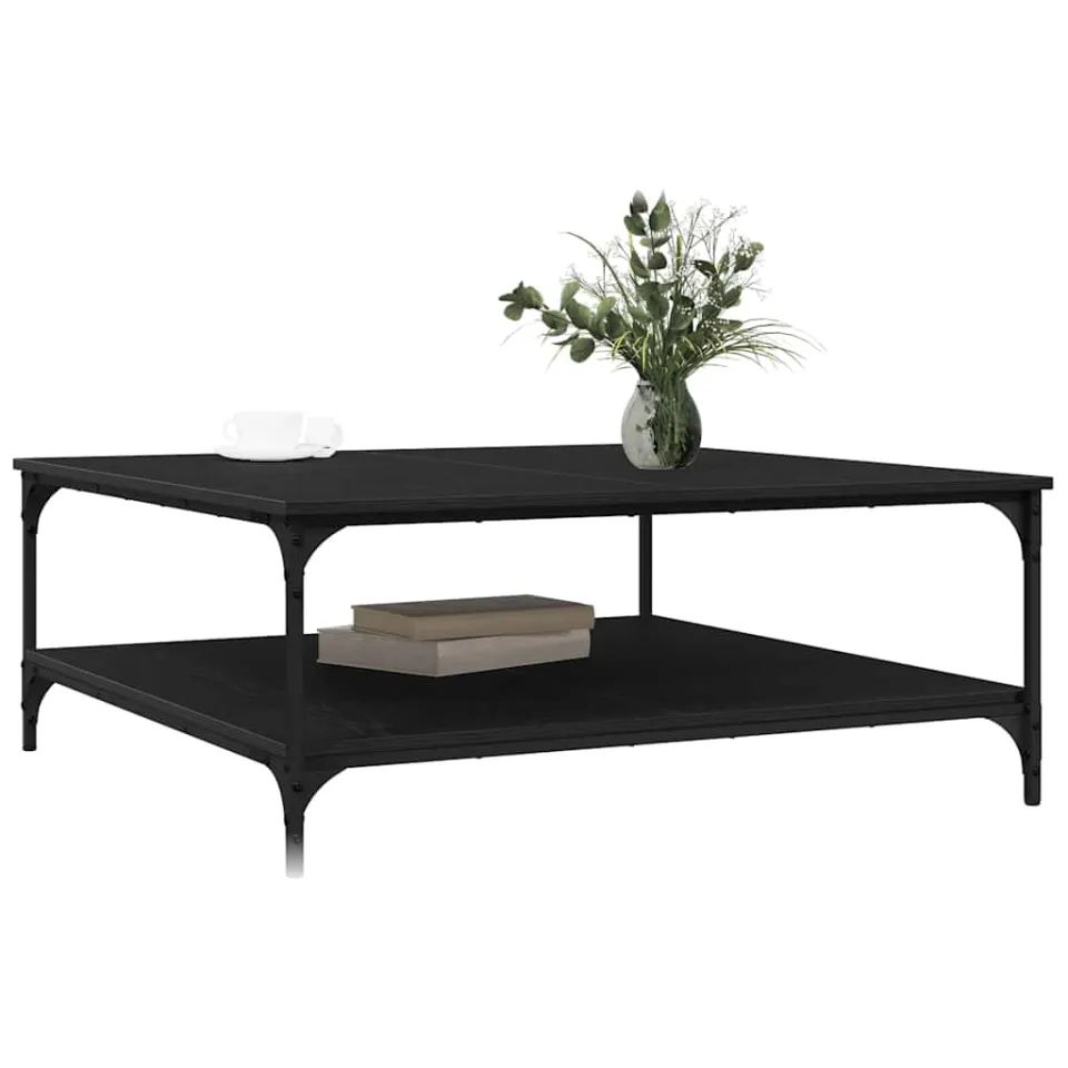 vidaXL Salontafel Zwart eiken 100 x 100 x 40 cm Bewerkt hout, foto 2