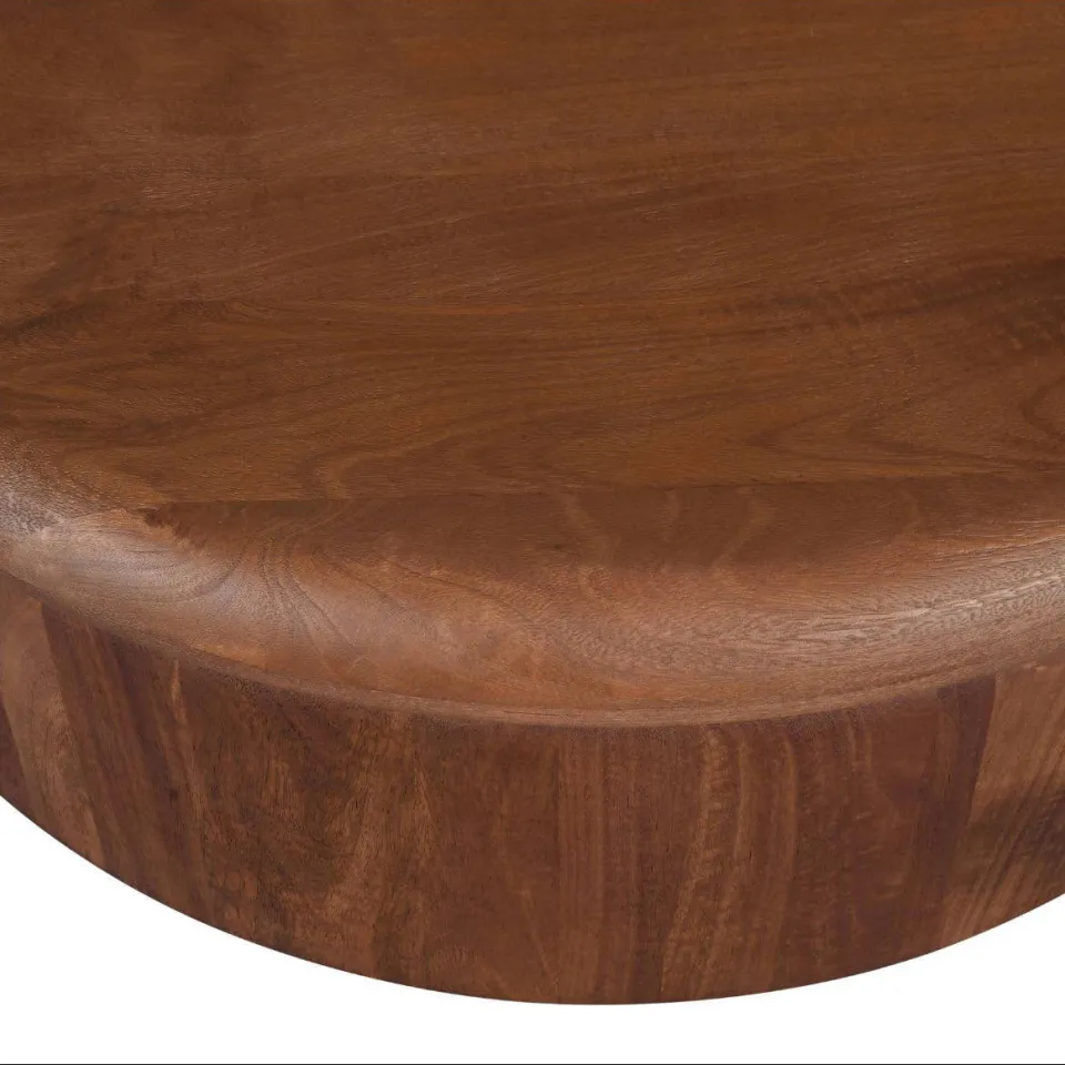 Giga Meubel Salontafel Rota - Rond Donkerbruin Mangohout - 90x90x31cm, foto 4