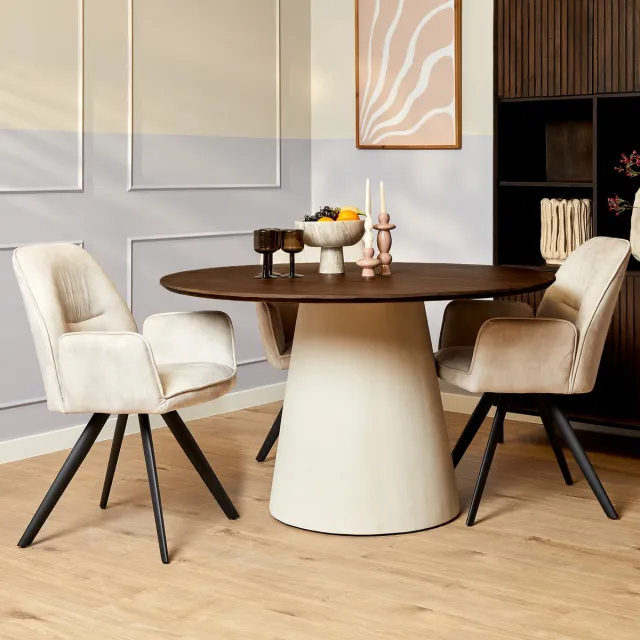 Starfurn Eettafel Madison - Bruin - 150x150x76 cm