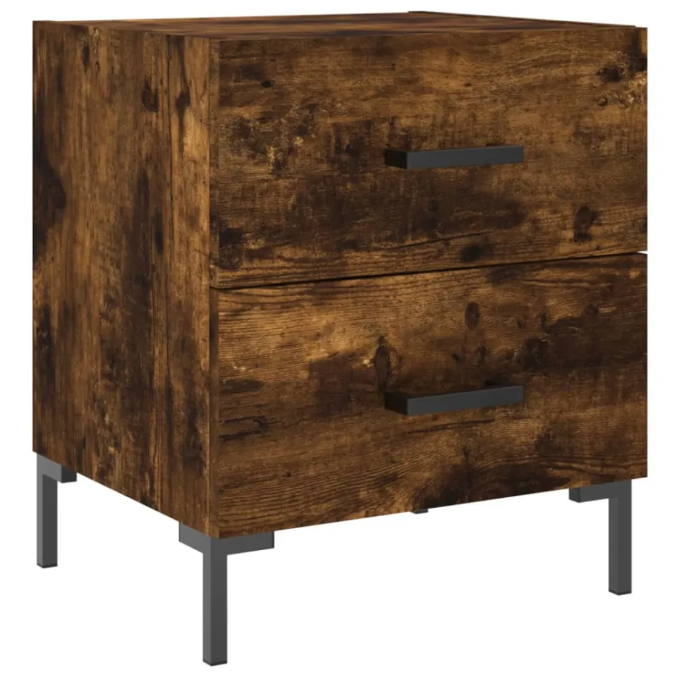 vidaXL Nachtkastje 40x35x47,5 cm bewerkt hout gerookt eikenkleurig, foto 3