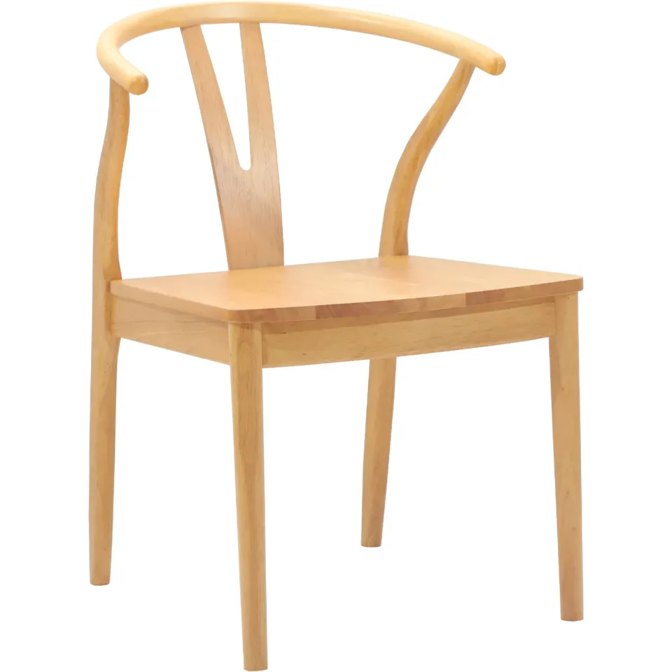 vidaXL Eetkamerstoel 2 st Massief Rubberhout Naturel 54,5 x 58 x 77 cm, foto 4