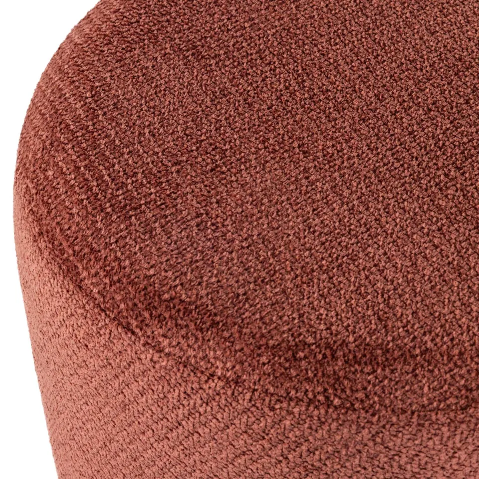 WOOOD Islen Poef Met Draaivoet - Bouclé - Lichtblauw - 47x39x39, foto 5