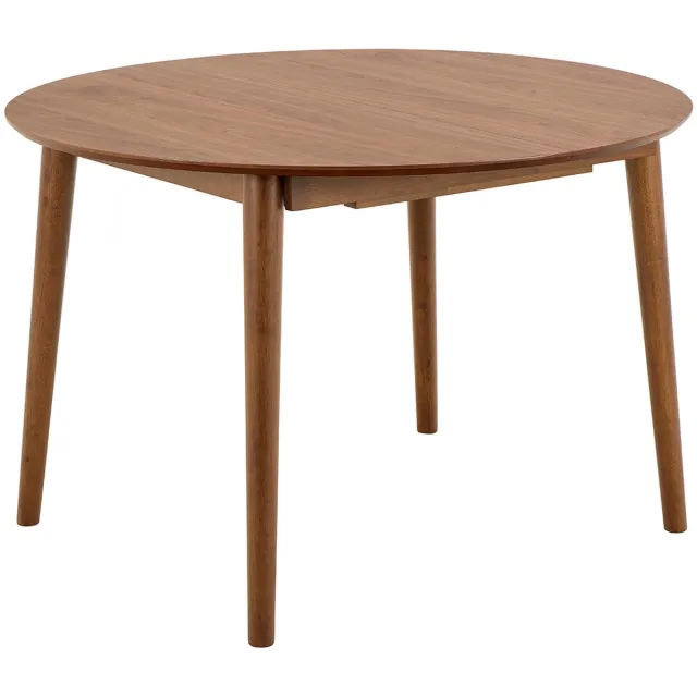 Giga Living Ronde Eettafel Gradje - Ø115cm - Walnoot Fineer - Uitschuifbaar 115/154cm - 4-6 Personen