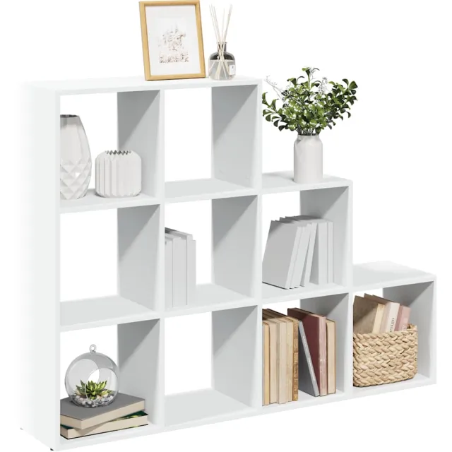 vidaXL Kamerscherm / boekenkast 3-laags 137,5x29x103,5 cm hout wit, foto 2
