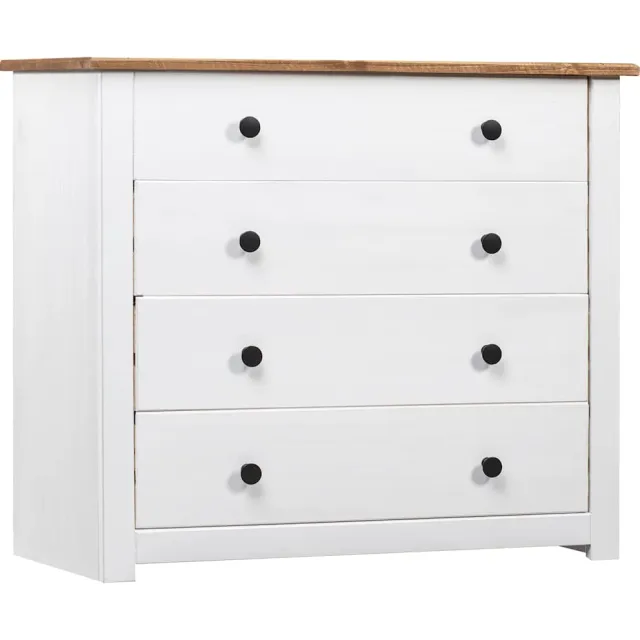 vidaXL Bijzetkast Panama Range 80x40x73 cm grenenhout wit