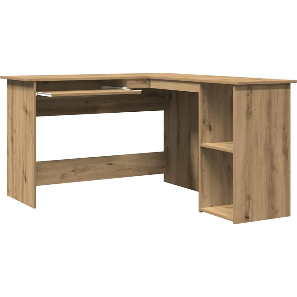 vidaXL Hoekbureau 120x140x75 cm bewerkt hout artisanaal eikenkleur Bruin