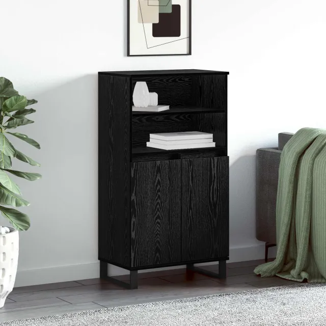 vidaXL Highboard Zwart 60 x 36 x 110 cm Bewerkt hout, foto 2