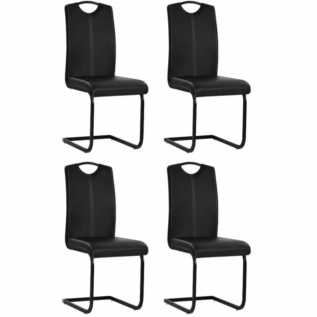 vidaXL Eetkamerstoelen 4 st kunstleer zwart