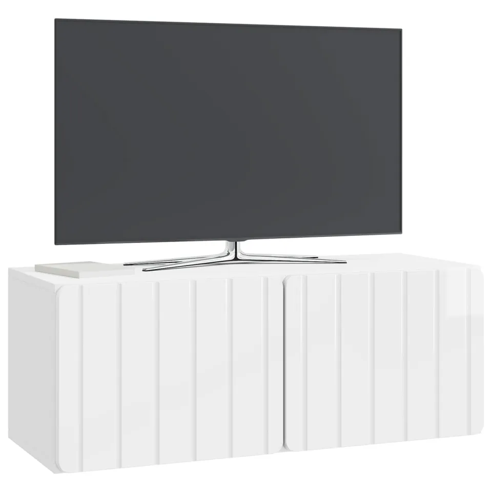vidaXL Wandbeugel TV-kast 78,5 x 31 x 30 cm Hoogglans Wit Bewerkt hout