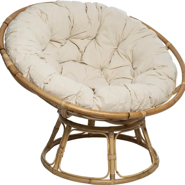Atmosphera Fauteuil Papasan Rotan LARGE - L. 112 x B 106 x H. 81 cm - Grote stoel - Zetel - Stoel Bruin