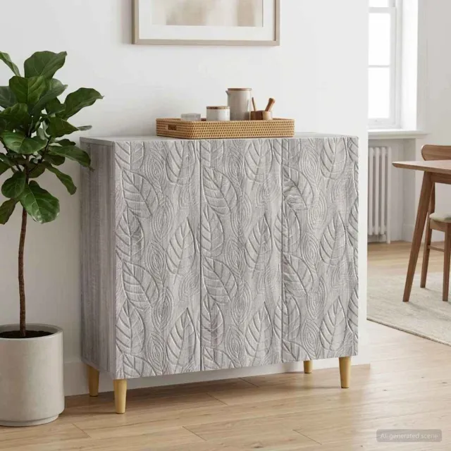vidaXL Dressoir Grijs Sonoma 89 x 34,5 x 80 cm Bewerkt hout, foto 2