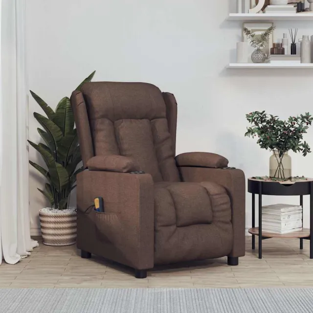 vidaXL Massagestoel stof bruin, foto 2