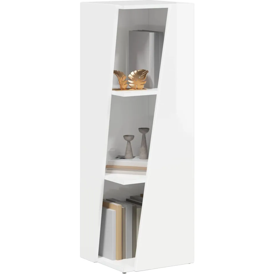 vidaXL Zijplank 33 x 32 x 100,5 cm Bewerkt hout Hoogglans wit