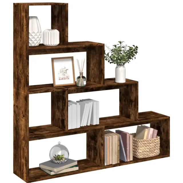 vidaXL Kamerscherm / boekenkast 143,5x29x143,5 cm hout gerookt eiken Bruin