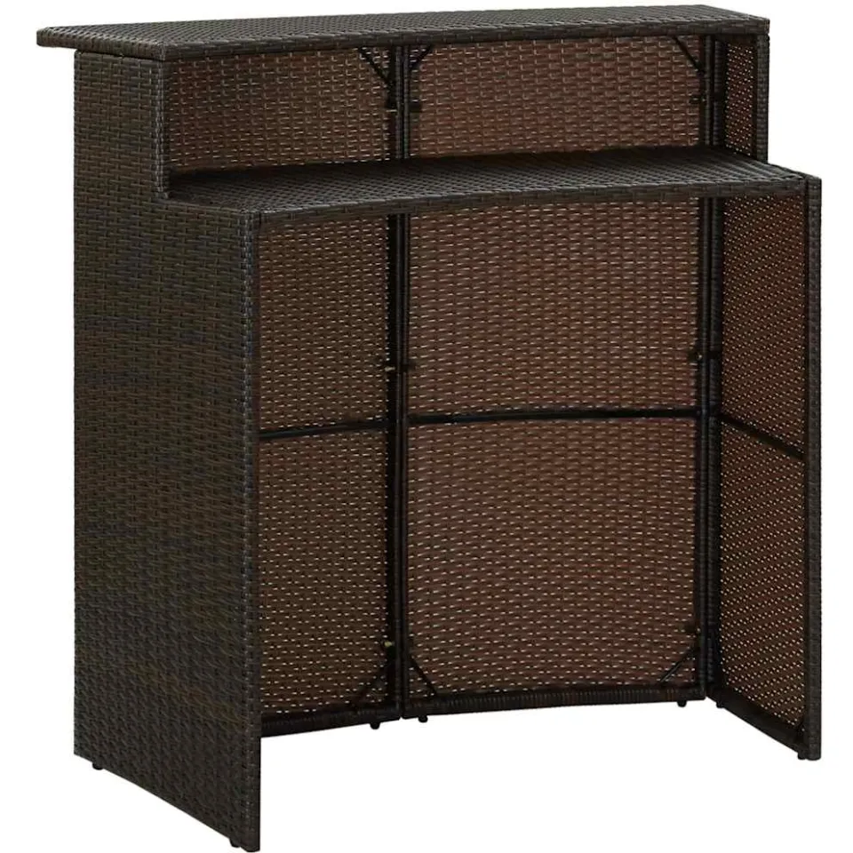 vidaXL Tuinbartafel 120x55x110 cm poly rattan bruin, foto 3