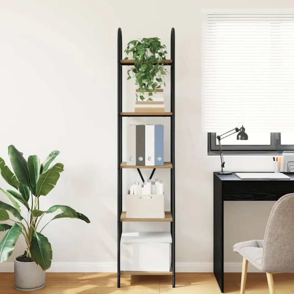 vidaXL Boekenkast 5-laags 40 x 30 x 183 cm Bewerkt hout Artisan Eiken, foto 4