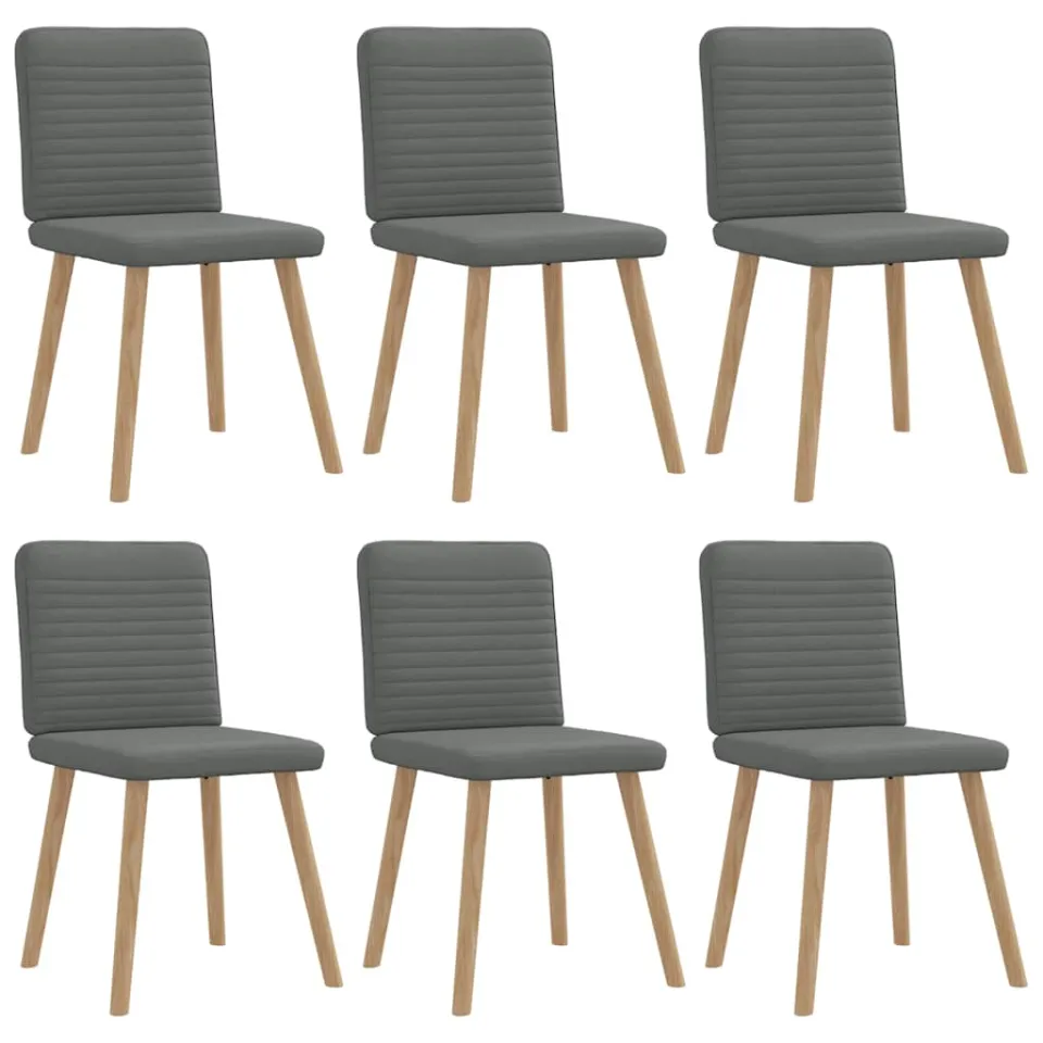 vidaXL Eetkamerstoelen 6 st stof donkergrijs grijs, foto 3