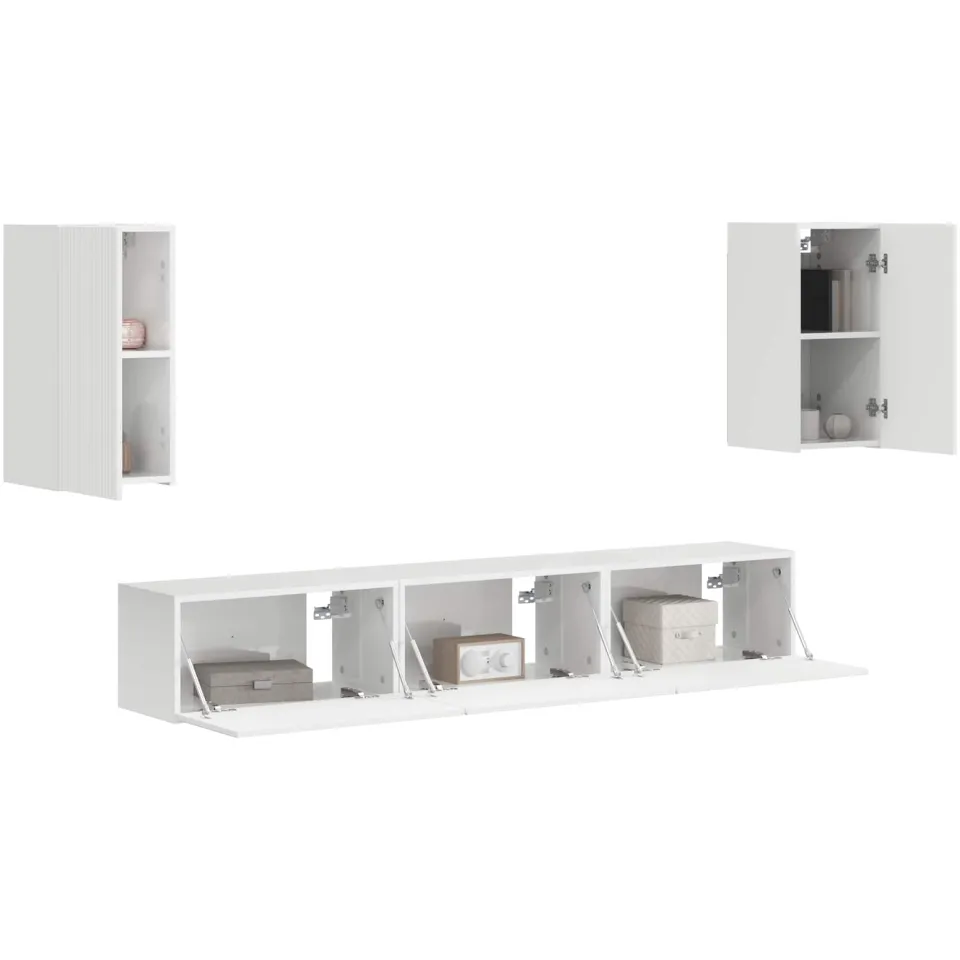 vidaXL Tv-meubelset 5 st Hoogglans wit Bewerkt hout, foto 3