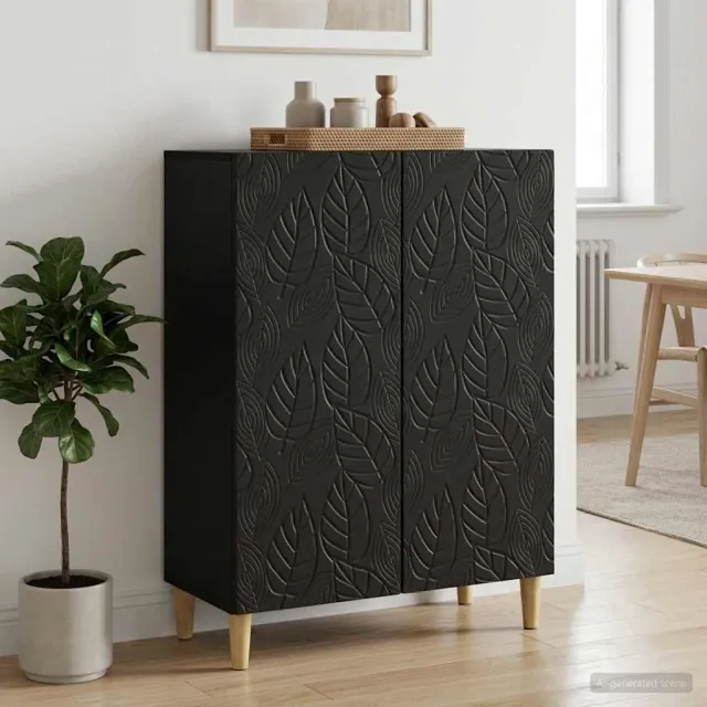 vidaXL Dressoir Zwart 66 x 34,5 x 90 cm Bewerkt hout, foto 2