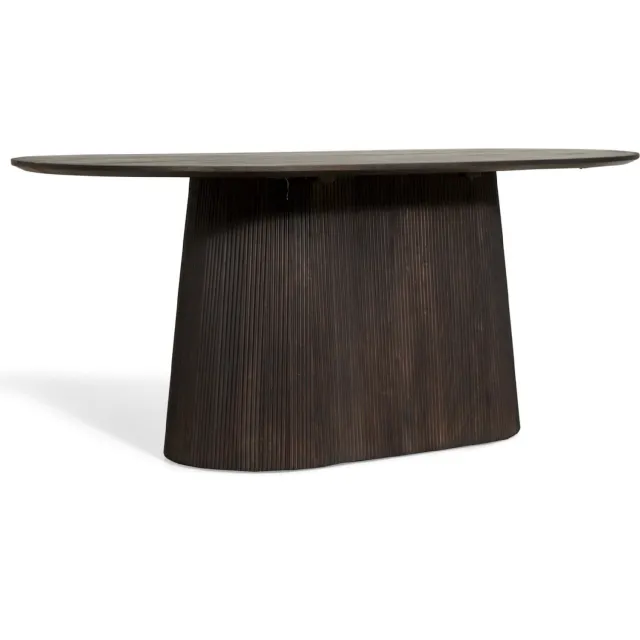 Nest of Nora Ovale mangohouten eettafel Nala - 200 cm - Donkerbruin eetkamertafel