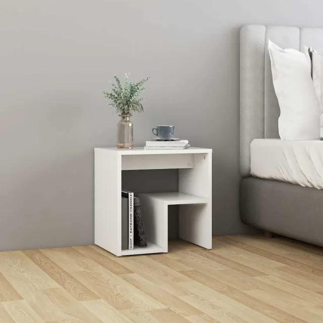 vidaXL Nachtkastjes 2 st 40x30x40 cm bewerkt hout wit, foto 4