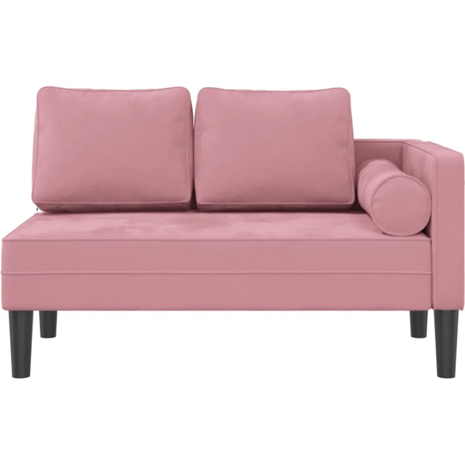 vidaXL Chaise longue met kussens fluweel roze