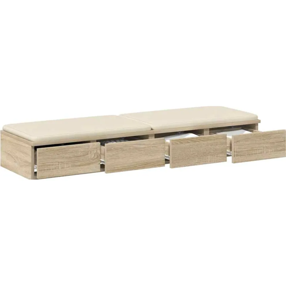 vidaXL Bedlades Sonoma Eiken 120 x 36,5 x 16,5 cm Bewerkt hout Beige