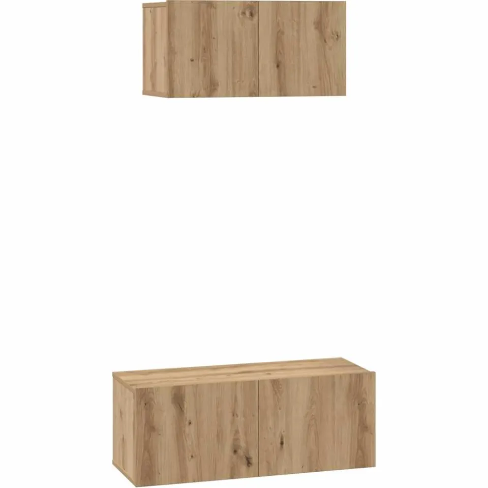 vidaXL Tv-meubelset 2 st Artisan Eiken Bewerkt hout, foto 3