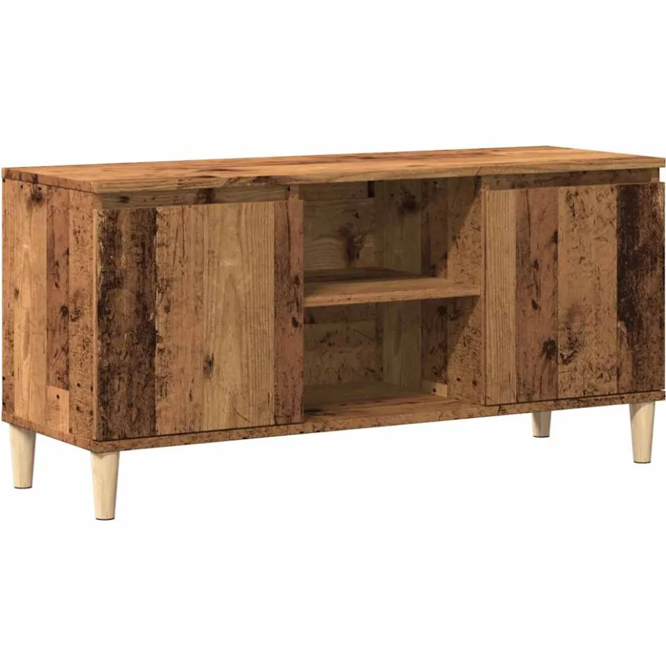 vidaXL Tv-meubel 102x35x50 cm bewerkt hout oud houtkleurig bruin, foto 3