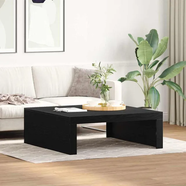 vidaXL Salontafel Zwart Eiken 100 x 100 x 35 cm Bewerkt hout, foto 2