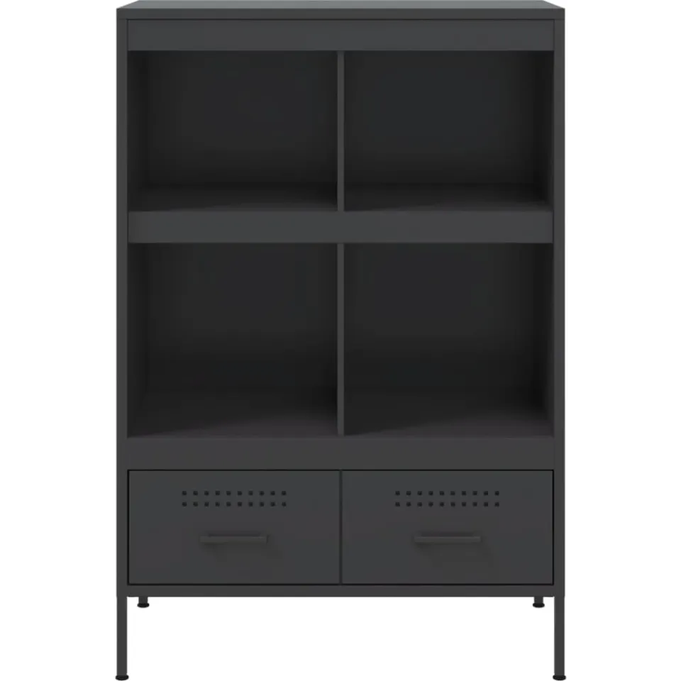 vidaXL Hoge kast 68x39x101,5 cm staal zwart, foto 4