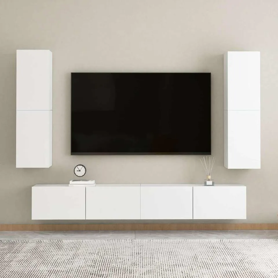 vidaXL Tv-meubel 30,5x30x110 cm bewerkt hout wit, foto 3