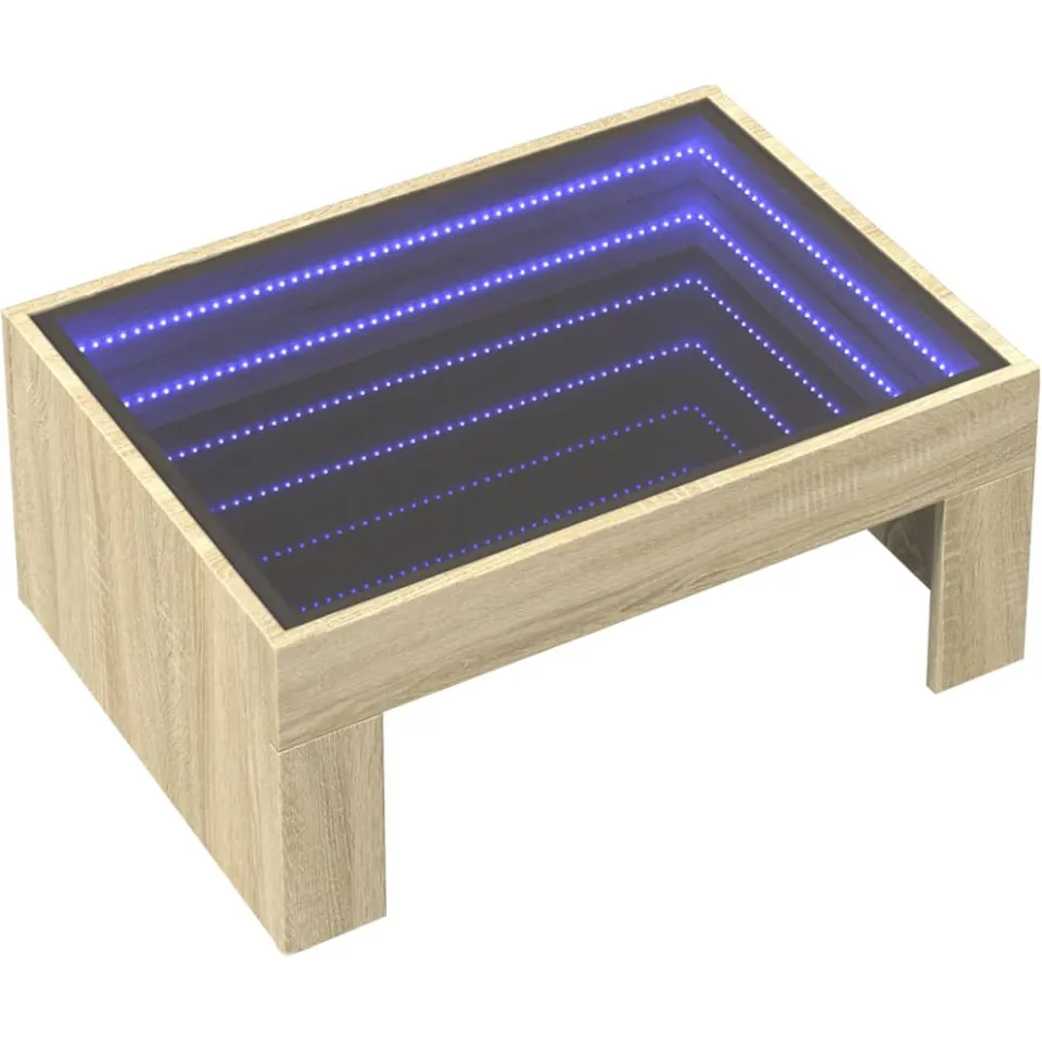 vidaXL Salontafel met Infinity LED 70x50x30 cm sonoma eikenkleurig Bruin