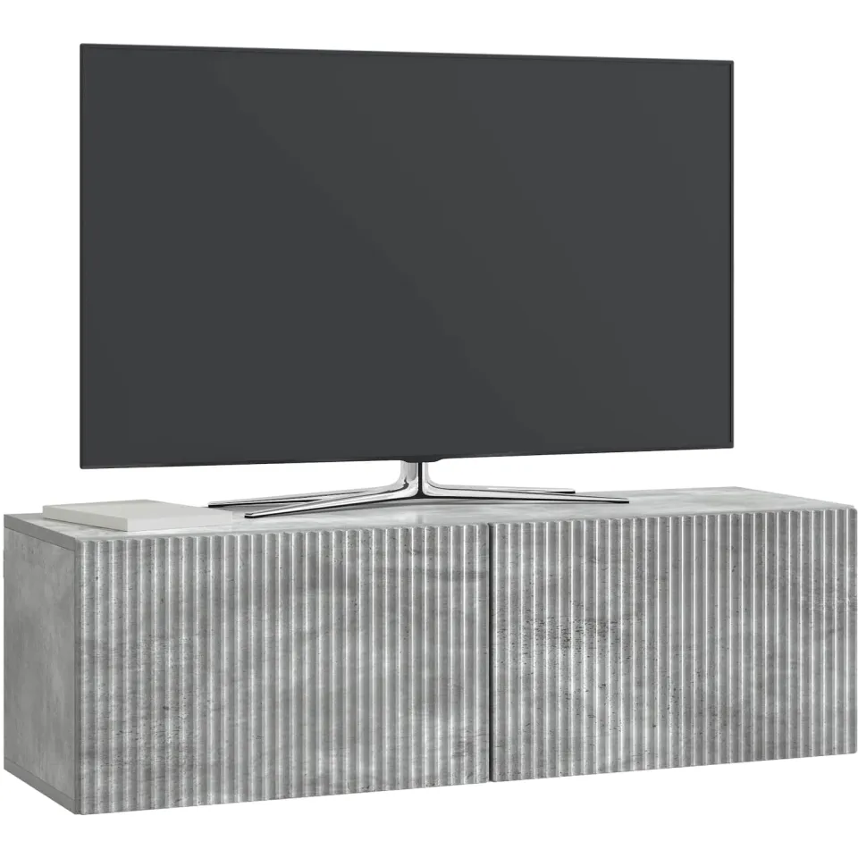 vidaXL Wandbeugel TV-kast 98 x 31 x 30 cm Betongrijs Bewerkt hout