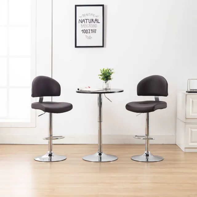 vidaXL Barstoelen 2 st kunstleer bruin, foto 2
