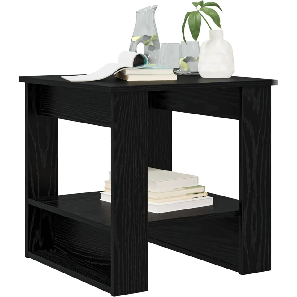 vidaXL Salontafel Zwart Eiken 51 x 50 x 50 cm Bewerkt hout