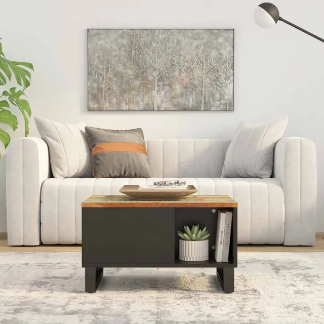 vidaXL Salontafel 60x50x35 cm massief gerecycled hout meerkleurig, foto 2
