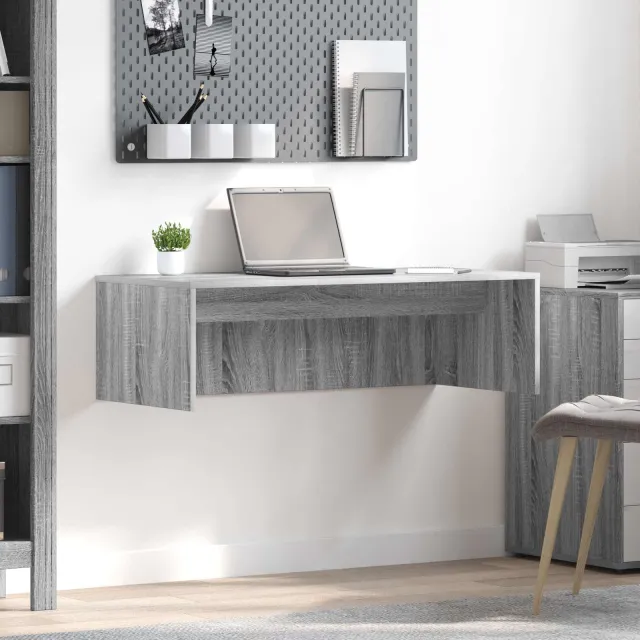 vidaXL Wandbureau Grijs Sonoma 100 x 45 x 30 cm Bewerkt hout, foto 2
