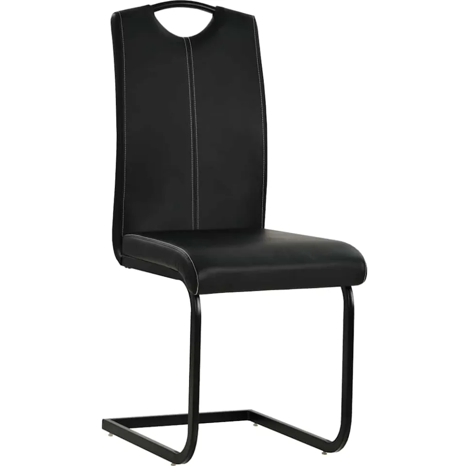 vidaXL Eetkamerstoelen 2 st kunstleer zwart, foto 2