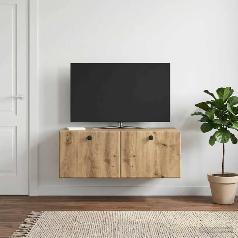 vidaXL Wandbeugel TV-kast 78,5 x 41 x 30 cm Artisanaal eiken, foto 4