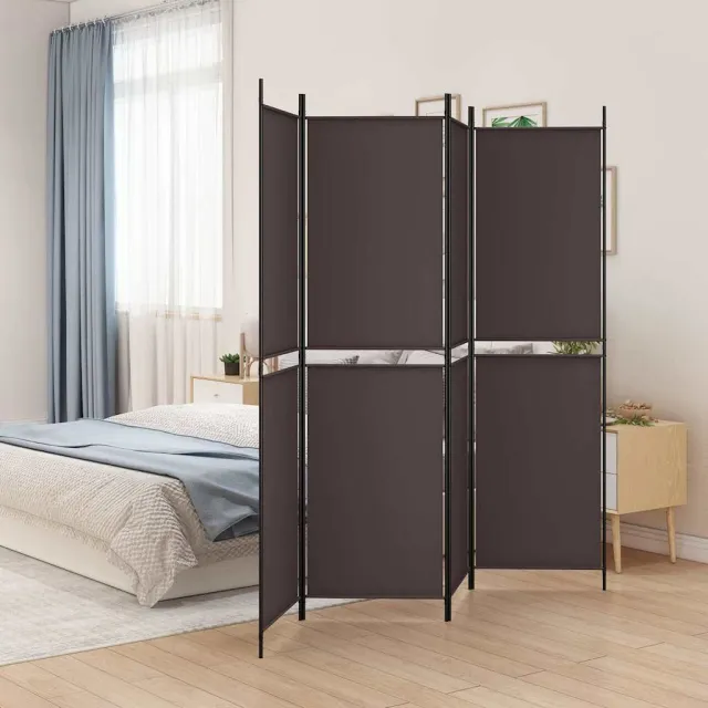 vidaXL Kamerscherm met 4 panelen 200x200 cm stof bruin, foto 2