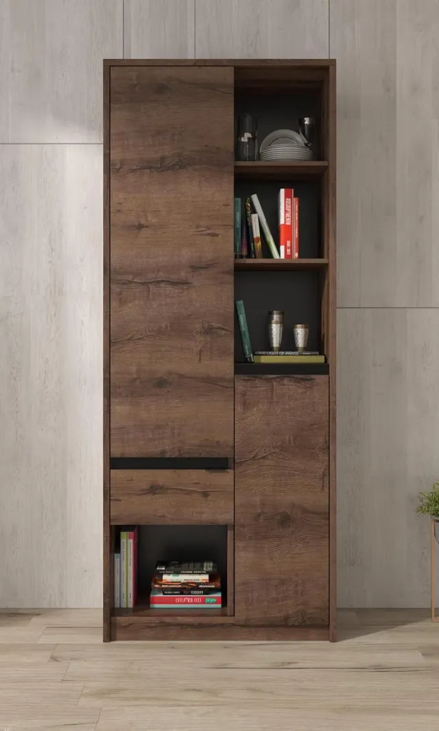 MEUBELLA Boekenkast Diplo - Eiken - 80 cm Bruin