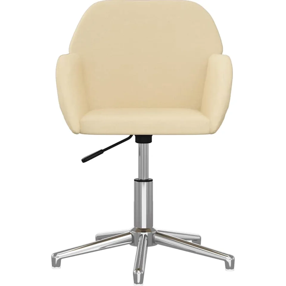 vidaXL Eetkamerstoelen 2 st draaibaar stof crèmekleurig, foto 4