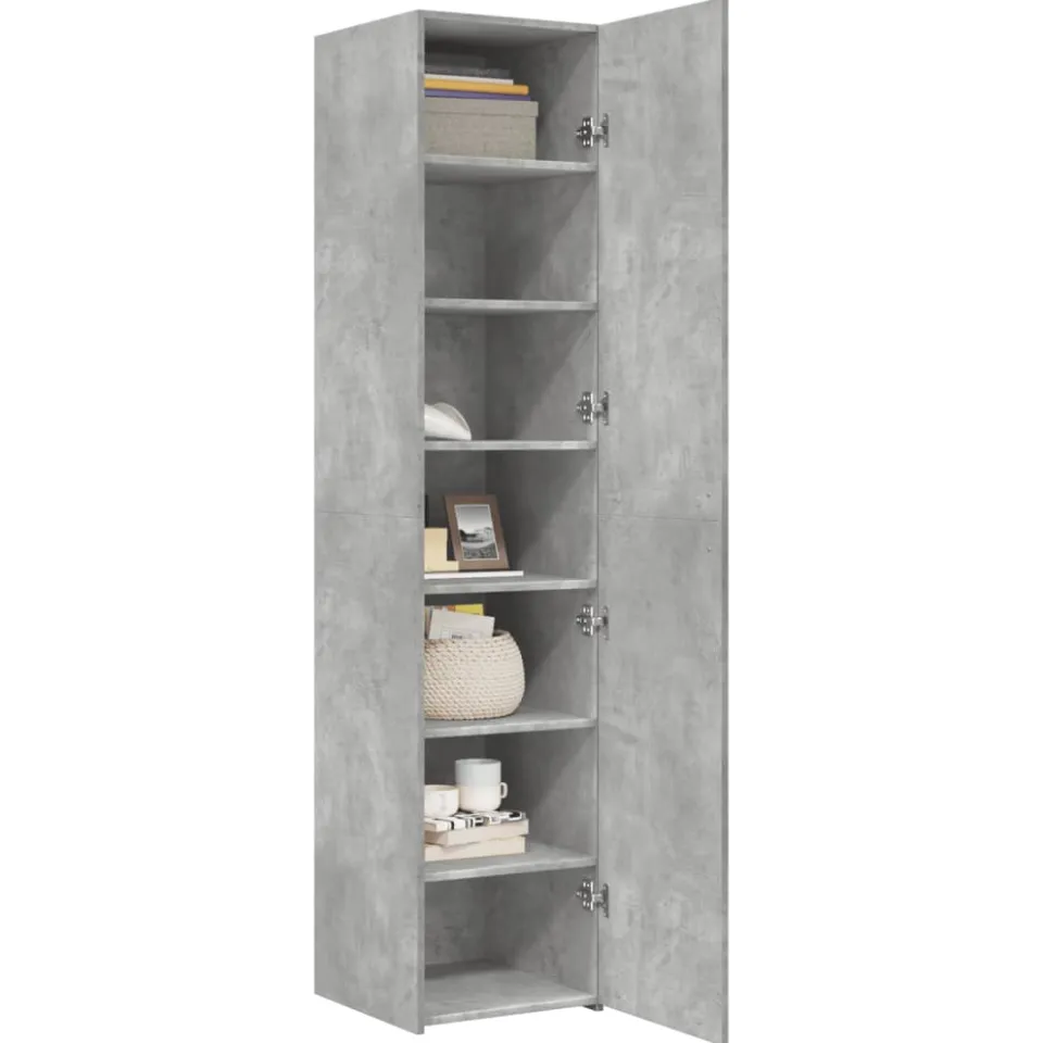 vidaXL Hoge kast 40x42,5x185 cm bewerkt hout betongrijs