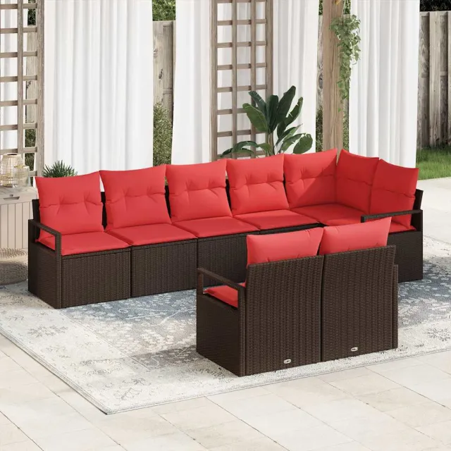 vidaXL Bankstel 8 st Bruin poly rattan, foto 2