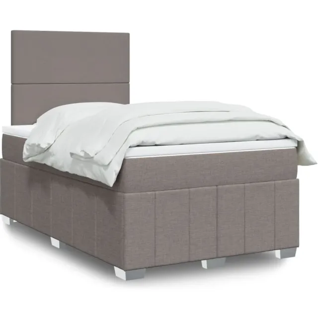 vidaXL Boxspring met matras stof taupe 120x200 cm